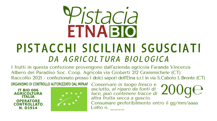 Pistacchi siciliani sgusciati 200g - BIO