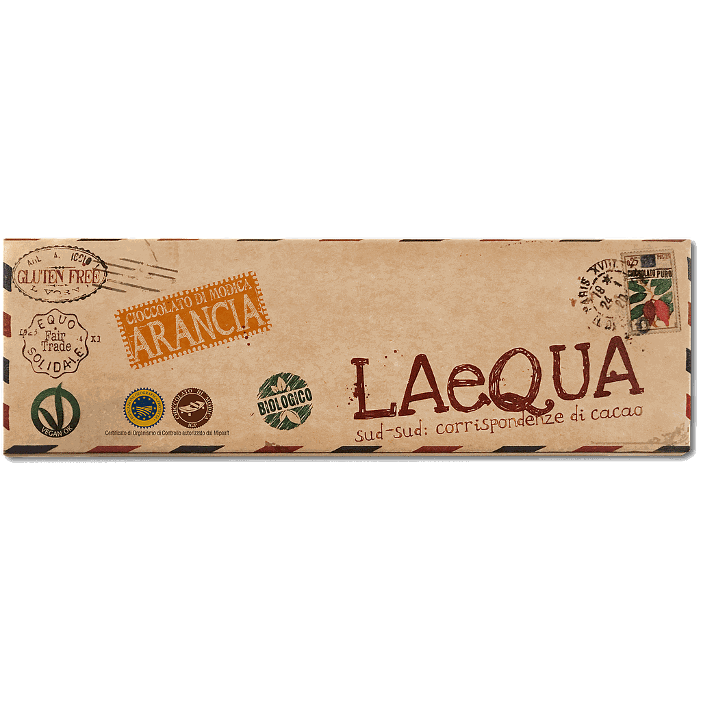 Cioccolato di Modica con bucce di arancia da 60 gr - BIO